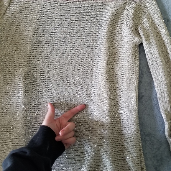 🛍 BELLDINI Silver Sparkly Drape Cardigan - Picture 5 of 8